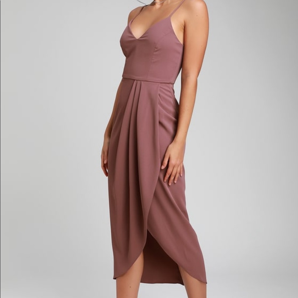 LuLu’s Reinette Mauve Purple Midi dress Size 4